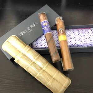 Pinel & Pinel Crocodile Cigar Case, Beige